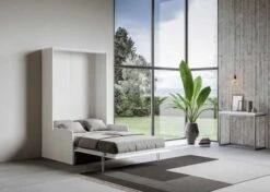 Armoire Lit 140x190 Cm Avec Canapé Et Colonne De Rangement Bois Blanc Kanto -Disney Cars Soldes armoire lit 120x190 cm avec canape et colonne de rangement bois blanc kanto 3666722810401 1318646