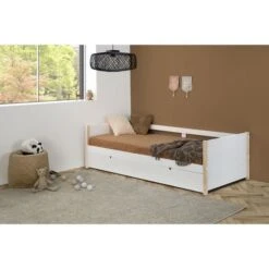 AYORA Lit Gigogne En Pin Massif Et MDF - Décor Naturel Et Blanc - 2 X L90 X L190 Cm -Disney Cars Soldes ayora lit gigogne en pin massif et mdf decor naturel et blanc 2 x l90 x l190 cm 8435178371416 453429