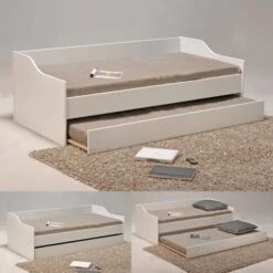 COSY Lit Gigogne Contemporain Blanc + Sommier En Bois épicéa Massif - L 90 X L 190 Cm -Disney Cars Soldes cosy lit gigogne contemporain blanc sommier en bois epicea massif l 90 x l 190 cm 3514230021010 453402