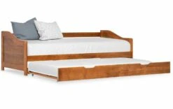 Lit Banquette 2 Couchages Pin Massif Foncé Sacha 90x200 Cm