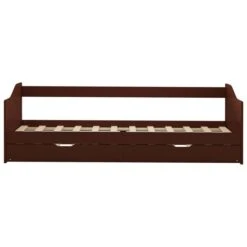 Lit Banquette 2 Couchages Pin Massif Marron Foncé Sacha 90x200 Cm -Disney Cars Soldes lit banquette 2 couchages pin massif marron fonce sacha 90x200 cm 3666722780780 382150