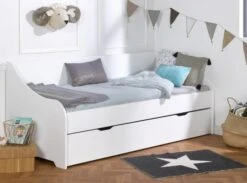 Lit Banquette Gigogne 80x200 Cm Bois Blanc Calli -Disney Cars Soldes lit banquette gigogne 80x200 cm bois blanc calli 3700429609958 654481