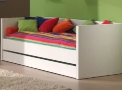 Lit Banquette Gigogne 90x200 Cm Bois Laqué Blanc Lara -Disney Cars Soldes lit banquette gigogne 90x200 cm bois laque blanc lara 5420070207126 690455