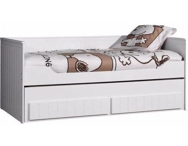 Lit Banquette Gigogne 90x200 Cm Bois Laqué Blanc Robin 3 Lit Banquette Gigogne 90x200 Cm Bois Laqué Blanc Robin