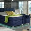 Lit Boxspring 140x200 Cm Tissu Bleu Marine Balfor