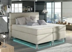 Disney Cars Soldes 27 Lit Boxspring 180x200 Cm Tissu Crème Mador