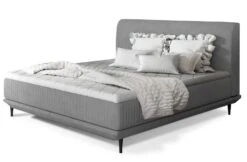 Lit Boxspring 180x200 Cm Velours Gris Clair Sommier Et Matelas Inclus Mastera