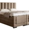 Lit Boxspring électrique Tissu Beige Avec Matelas Et Surmatelas Arkos