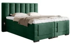 Lit Boxspring électrique Tissu Vert Avec Matelas Et Surmatelas Arkos 2
