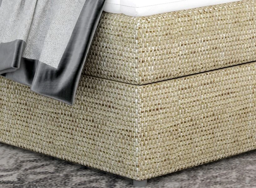 Lit Boxspring Tissu Beige Chiné Avec Matelas Et Surmatelas Lizen 5 Lit Boxspring Tissu Beige Chiné Avec Matelas Et Surmatelas Lizen – Image 3