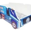 Lit Camion Police Bleu 70x140 Cm - Sommier Et Matelas Inclus
