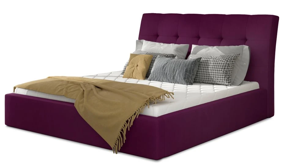 Lit Capitonné Avec Rangement Velours Prune Klein 3 Lit Capitonné Avec Rangement Velours Prune Klein