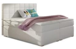 Lit Chambre D'hôtel Avec Matelas Simili Cuir Blanc Alko