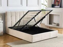 Lit Coffre 140x190 Cm Velours Beige Utani -Disney Cars Soldes lit coffre 140x190 cm velours beige utani 3327480064993 1135999