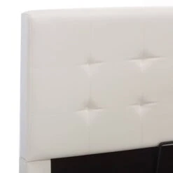 Lit Coffre 180x200 Cm Simili Cuir Blanc Capitonné Rundi -Disney Cars Soldes lit coffre 180x200 cm simili cuir blanc capitonne rundi 3666722518574 595637