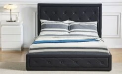 Lit Coffre 160x200 Cm Simili Cuir Noir Capitonné Maldi -Disney Cars Soldes lit coffre 180x200 cm simili cuir gris capitonne maldi 3327480065297 1134755