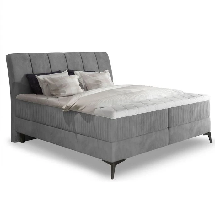 Lit Coffre Avec Matelas Velours Gris Erato 160x200 Cm 7 Lit Coffre Avec Matelas Velours Gris Erato 160x200 Cm – Image 5