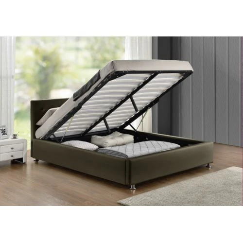 Lit Coffre Capitonné Simili Taupe 160 Sleepa 5 Lit Coffre Capitonné Simili Taupe 160 Sleepa – Image 3