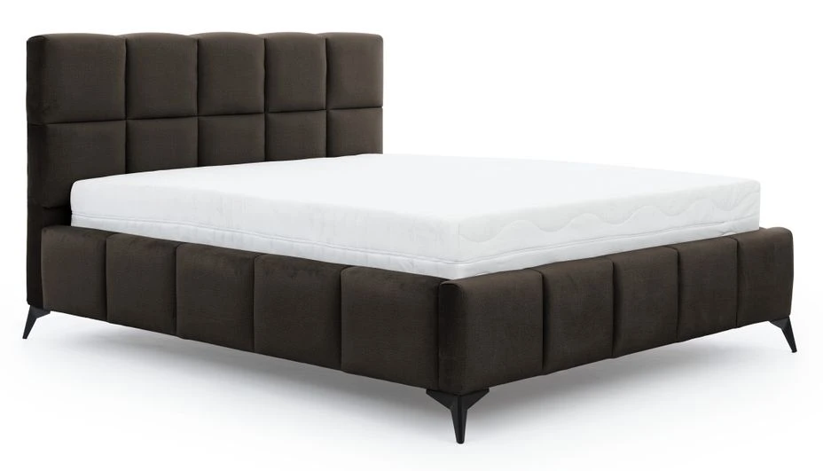 Lit Coffre Moderne 160x200 Cm Capitonné Velours Marron Mister 3 Lit Coffre Moderne 160x200 Cm Capitonné Velours Marron Mister