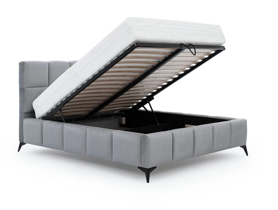 Lit Coffre Moderne 160x200 Cm Capitonné Velours Marron Mister 6 Lit Coffre Moderne 160x200 Cm Capitonné Velours Marron Mister – Image 4