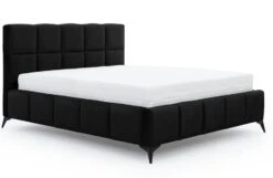 Lit Coffre Moderne 180x200 Cm Capitonné Velours Noir Mister