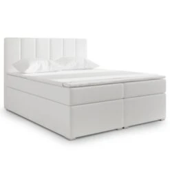 Lit Coffre Simili Blanc Milan 160