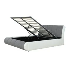 Lit Coffre Simili Cuir Blanc Et Tissu Gris Xenni 180x200 Cm -Disney Cars Soldes lit coffre simili cuir blanc et tissu gris xenni 180x200 cm 3666722567169 359790