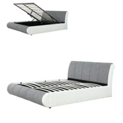 Lit Coffre Simili Cuir Blanc Et Tissu Gris Xenni 180x200 Cm -Disney Cars Soldes lit coffre simili cuir blanc et tissu gris xenni 180x200 cm 3666722567169 359796