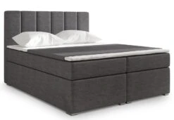 Lit Coffre Simili Gris Foncé Milan 160