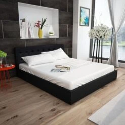 Lit Coffre Sommier Relevable Simili Cuir Noir Brillant Kima 180x200 Cm -Disney Cars Soldes lit coffre sommier relevable simili cuir noir brillant kima 180x200 cm 8718475948216 246191