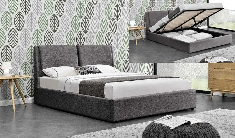 Lit Coffre Tissu Gris Foncé Kelia 180x200 Cm 7 Lit Coffre Tissu Gris Foncé Kelia 180x200 Cm – Image 5