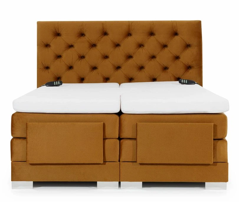 Lit Continental électrique Tissu Beige Clair Avec Matelas Et Surmatelas Karmen 8 Lit Continental électrique Tissu Beige Clair Avec Matelas Et Surmatelas Karmen – Image 6