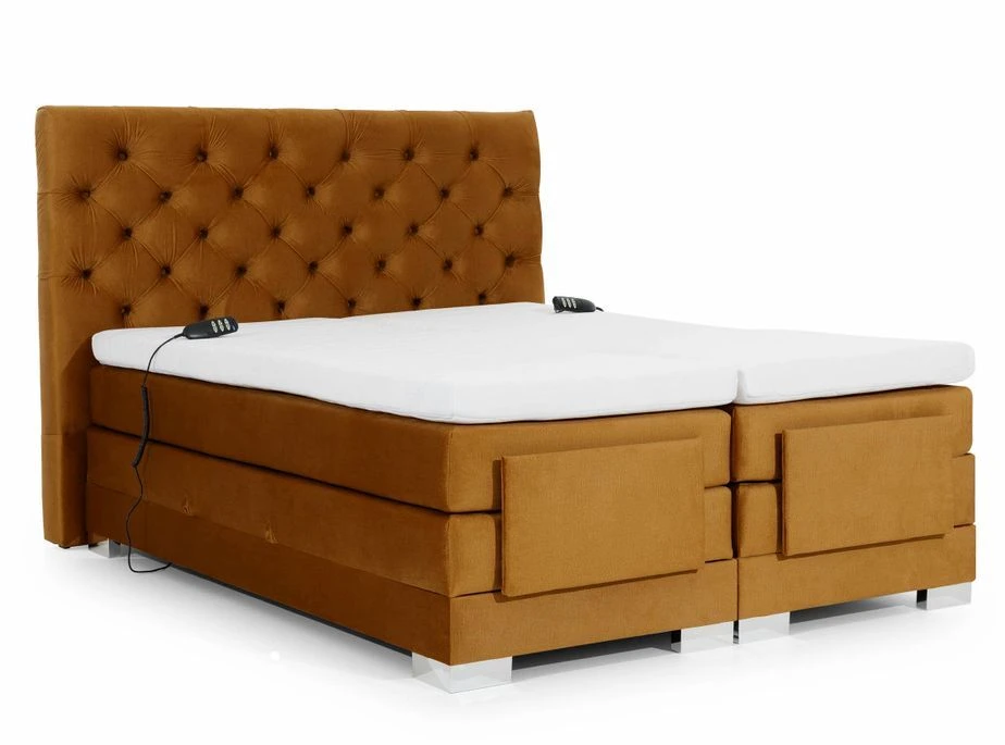 Lit Continental électrique Tissu Beige Clair Avec Matelas Et Surmatelas Karmen 10 Lit Continental électrique Tissu Beige Clair Avec Matelas Et Surmatelas Karmen – Image 8