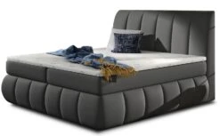 Lit Continental Matelassé Simili Cuir Gris Florencia