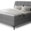 Lit Continental Moderne Avec Matelas Velours Gris Brato