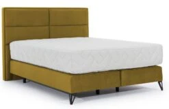 Disney Cars Soldes 23 Lit Continental Tissu Jaune Moutarde Tiempo Avec Matelas 30 Cm En Latex Et Pied Métal Noir