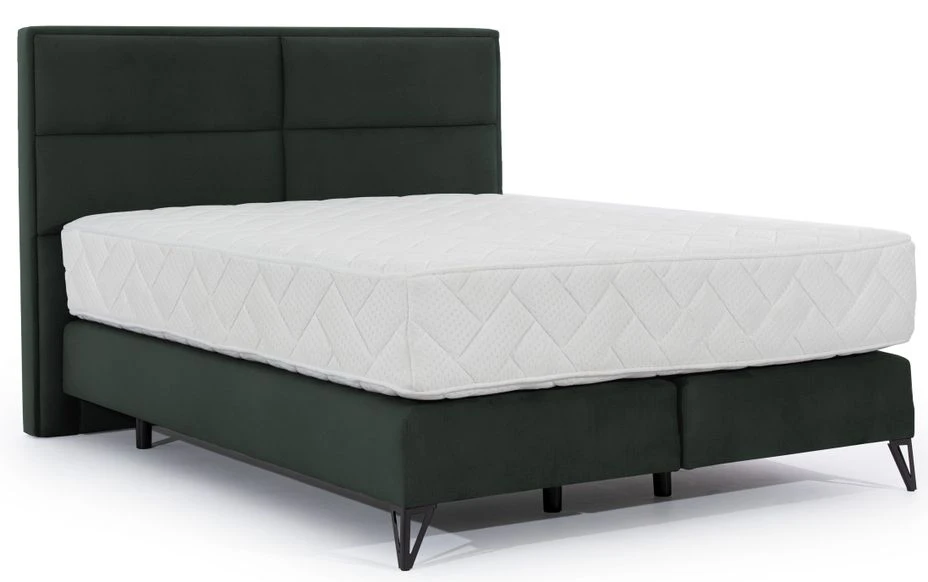 Lit Continental Velours Vert Anglais Tiempo Avec Matelas 30 Cm En Latex Et Pied Métal Noir 3 Lit Continental Velours Vert Anglais Tiempo Avec Matelas 30 Cm En Latex Et Pied Métal Noir