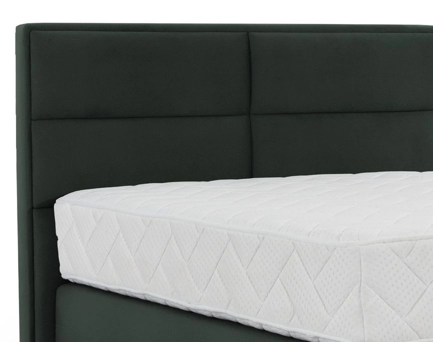 Lit Continental Velours Vert Anglais Tiempo Avec Matelas 30 Cm En Latex Et Pied Métal Noir 5 Lit Continental Velours Vert Anglais Tiempo Avec Matelas 30 Cm En Latex Et Pied Métal Noir – Image 3