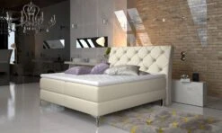 Lit Design Continental Avec Tête De Lit Capitonnée Strass Simili Cuir Beige Clair Banky -Disney Cars Soldes lit design continental avec tete de lit capitonnee strass simili cuir beige clair banky 3666722600866 1397599