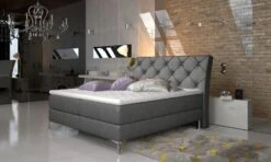 Lit Design Continental Avec Tête De Lit Capitonnée Strass Tissu Gris Anthracite Banky -Disney Cars Soldes lit design continental avec tete de lit capitonnee strass tissu gris anthracite banky 3666722602679 1397531