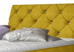 Lit Design Continental Avec Tête De Lit Capitonnée Strass Tissu Jaune Banky -Disney Cars Soldes lit design continental avec tete de lit capitonnee strass tissu jaune banky 3666722601009 1397541