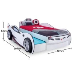 Lit Enfant Gigogne Voiture De Course Blanche Racing Kup 90x190 Cm -Disney Cars Soldes lit enfant gigogne voiture de course blanche racing kup 90x190 cm 3666722907446 1485613