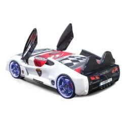 Lit Enfant Voiture De Police Blanche Speed 90x190 Cm -Disney Cars Soldes lit enfant voiture de police blanche speed 90x190 cm 3666722818759 669687
