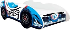 Lit Enfant Voiture F1 Race Bleu 70x140 Cm - Sommier Et Matelas Inclus