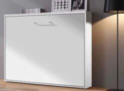 Lit Escamotable Horizontal 160x200 Cm Gris Perle Valok