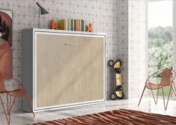 Lit Escamotable Horizontal 90x200 Cm Chêne Clair Valok