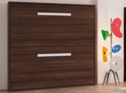 Lit Escamotable Superposé Noyer 2 Couchages 80x190 Cm Spaky