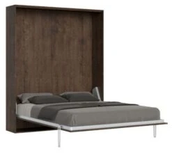 Lit Escamotable Vertical Bois Noyer Kanto 160x190 Cm