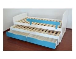 Lit Gigogne 2 Tiroirs Pin Massif Blanc Et Bleu Tyson 90x190 Cm -Disney Cars Soldes lit gigogne 2 tiroirs pin massif blanc et bleu tyson 90x190 cm 3327480044902 355929