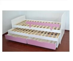 Lit Gigogne 2 Tiroirs Pin Massif Blanc Et Rose Tyson 90x190 Cm -Disney Cars Soldes lit gigogne 2 tiroirs pin massif blanc et rose tyson 90x190 cm 3327480044889 355935